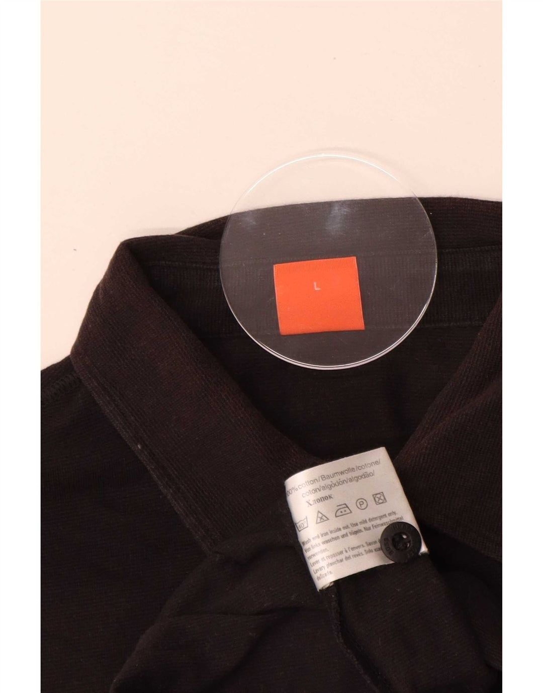 Polo da uomo Hugo Boss grande in cotone nero