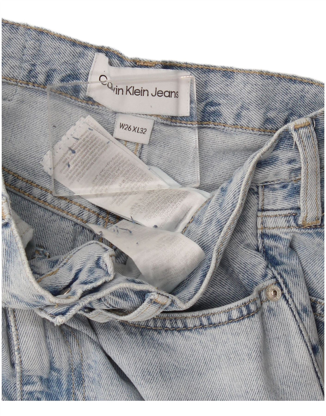 Jeans larghi da donna Calvin Klein W26 L32 cotone blu