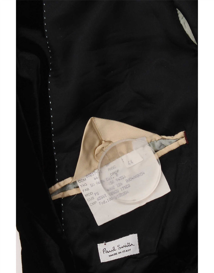 Giacca blazer in velluto a 2 bottoni da uomo Paul Smith UK 44 2XL viscosa nera