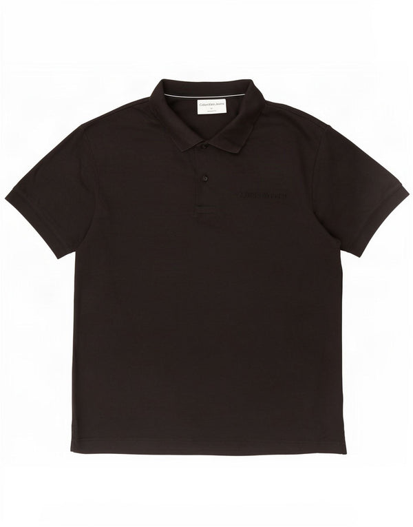 Polo Calvin Klein Jeans da uomo dalla vestibilità rilassata, cotone nero medio