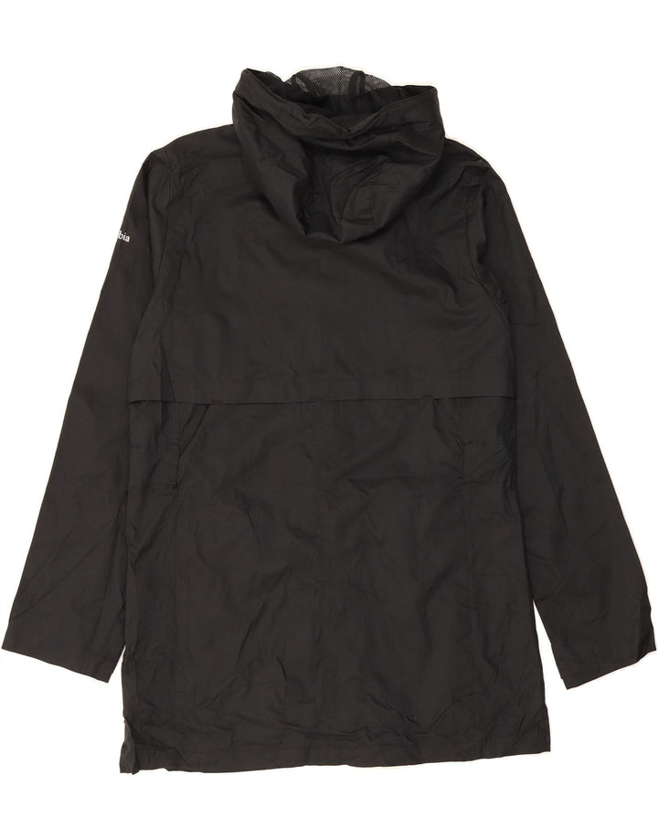 COLUMBIA Womens Hooded Raincoat UK 14 Medium Black Polyester Vintage Columbia and Second-Hand Columbia from Messina Hembry 