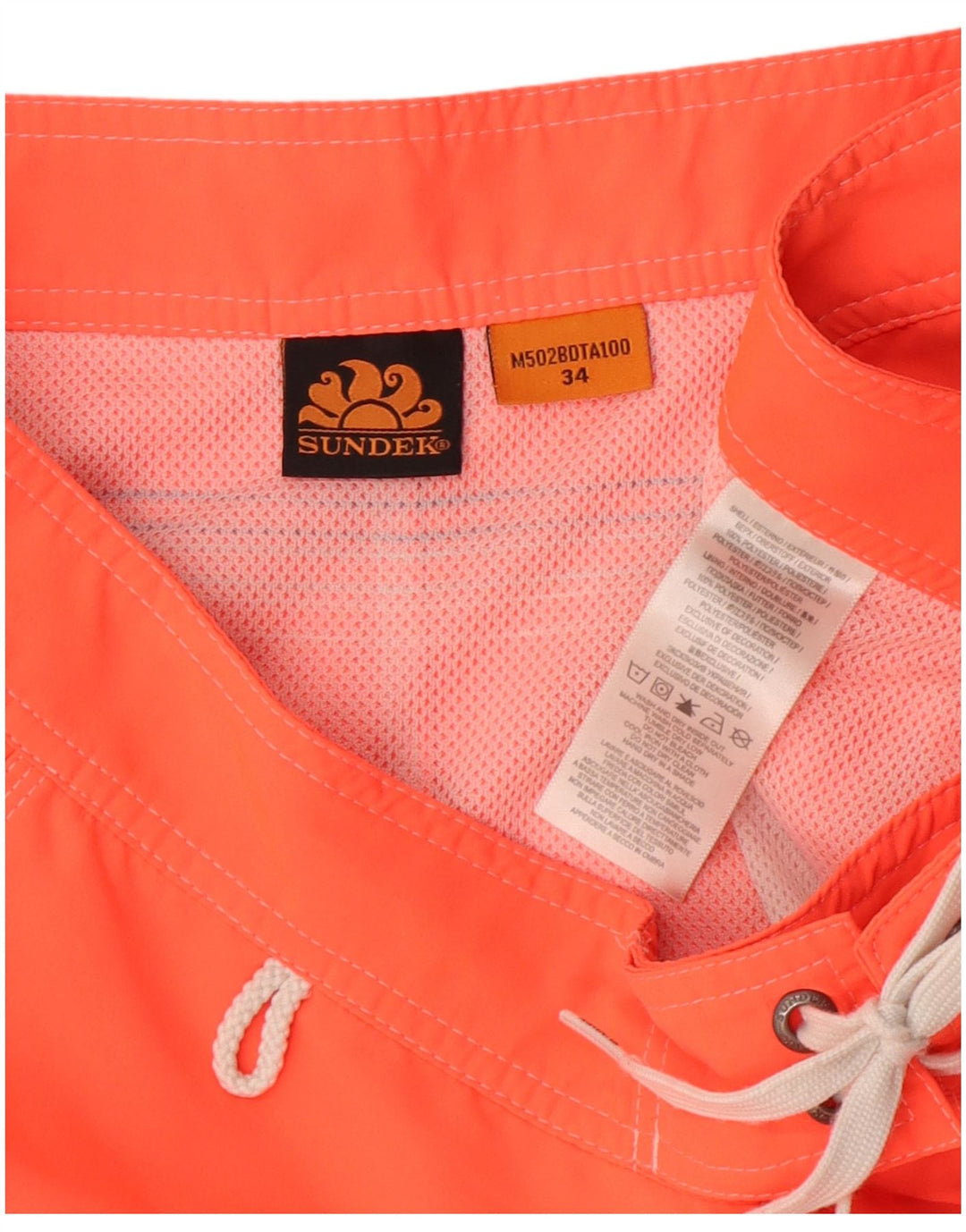 Pantaloncini da bagno da uomo Sundek grandi in poliestere arancione