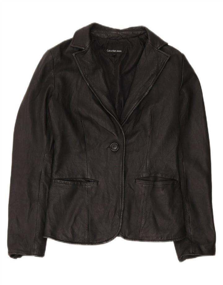 Giacca blazer a 1 bottone da donna Calvin Klein Jeans UK 10 piccola nera