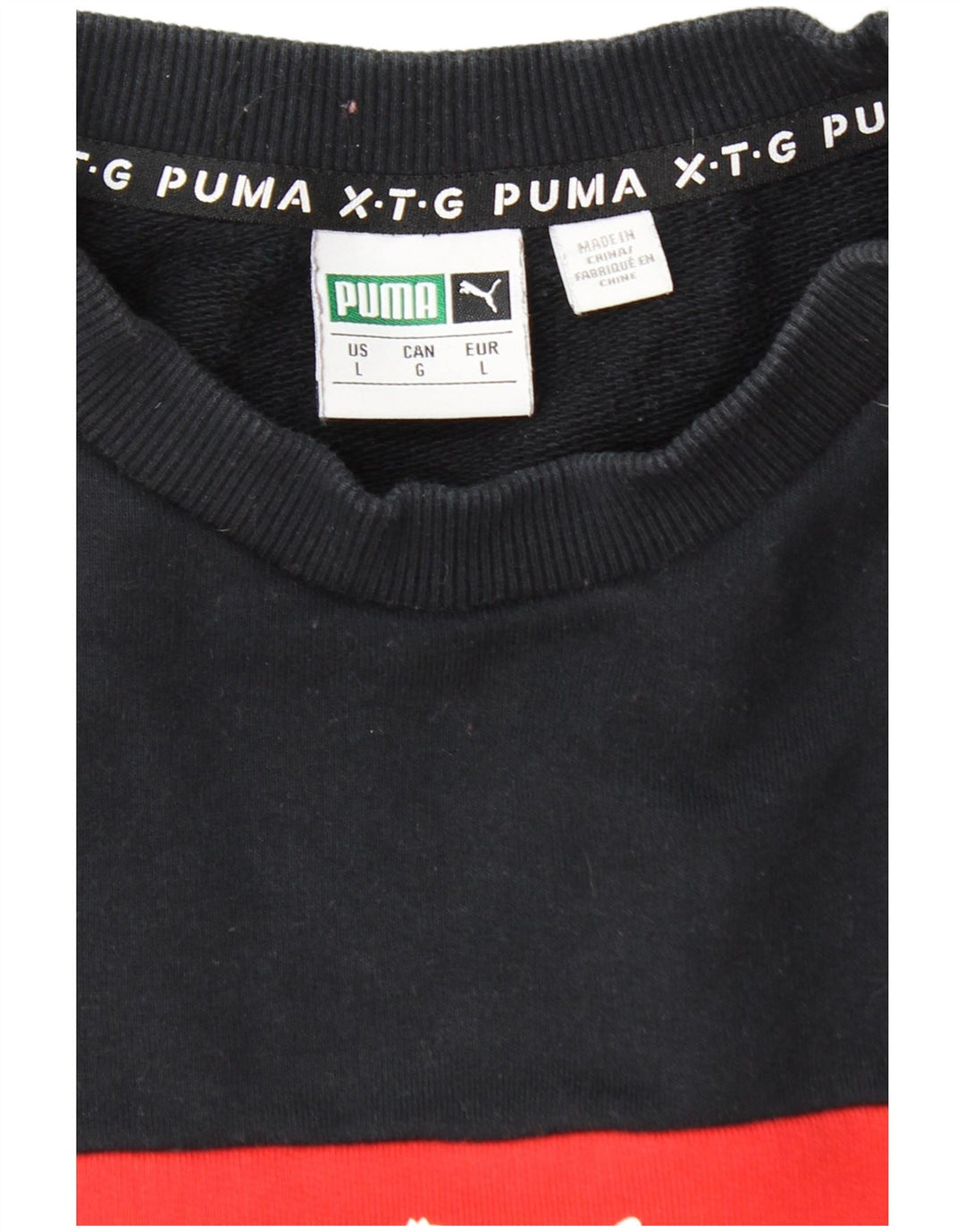 PUMA Felpa con grafica da uomo Maglione grande in cotone color block rosso