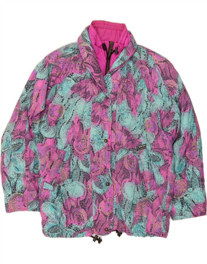 VINTAGE Womens Windbreaker Jacket UK 18 XL Pink Floral Polyamide Vintage Vintage and Second-Hand Vintage from Messina Hembry 