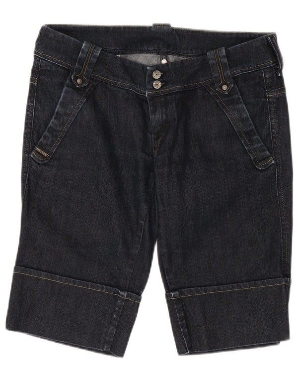 Pantaloncini di jeans Bermuda da donna Diesel W29 cotone blu navy medio