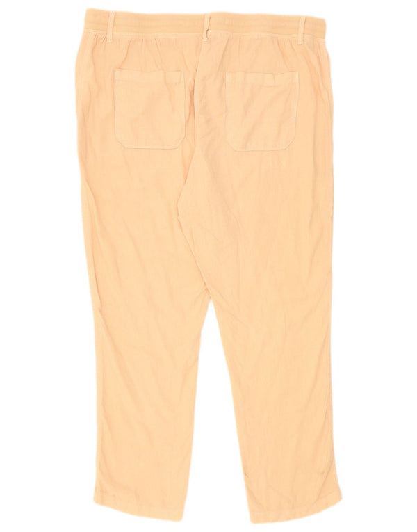 Pantaloni casual slim da donna Marks & Spencer UK 16 Large W36 L28 Lino rosa
