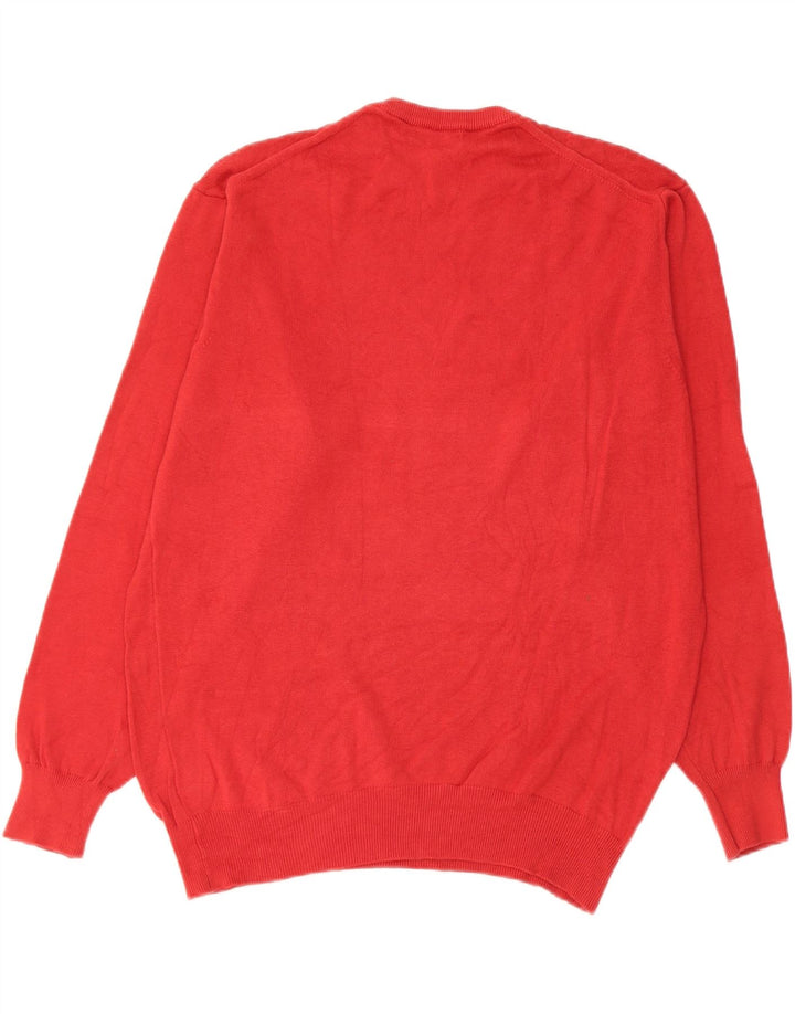 Maglione girocollo da uomo Zara grande in cotone rosso
