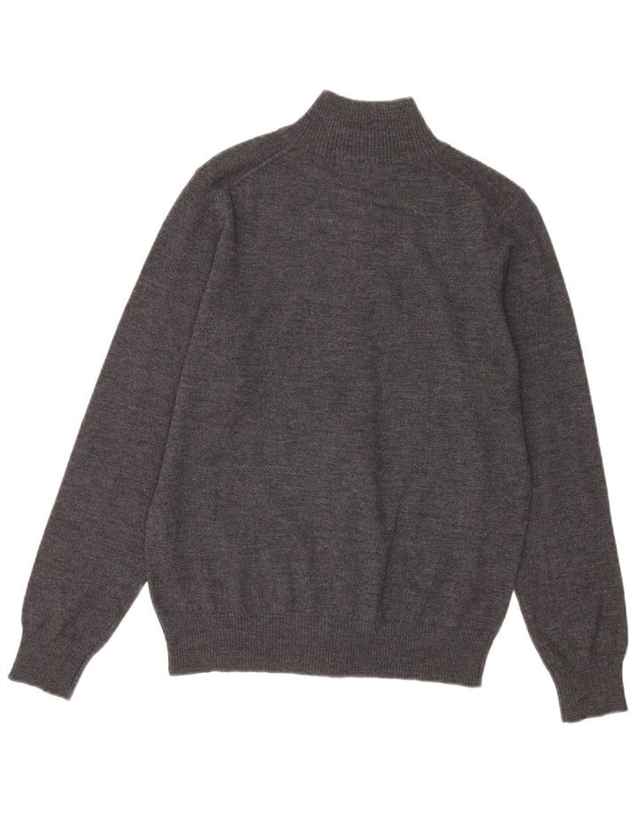 Maglione cardigan da uomo Zara in lana grigio medio