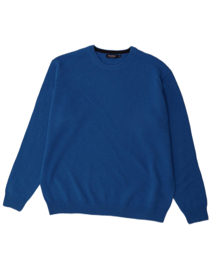 Maglione maglione girocollo da uomo James Pringle XL lana blu
