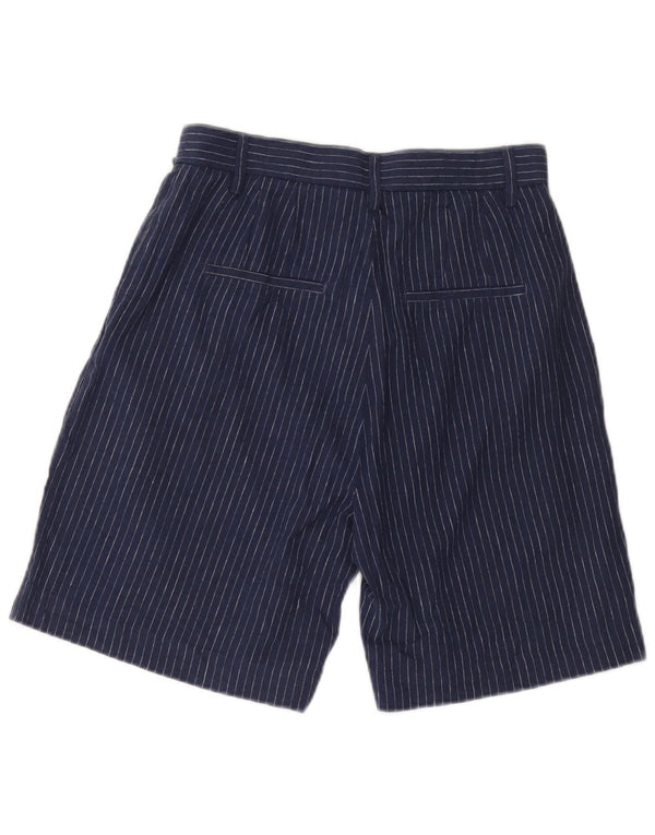 Pantaloncini chino con pegging da donna Carrera W29 lino gessato medio blu navy