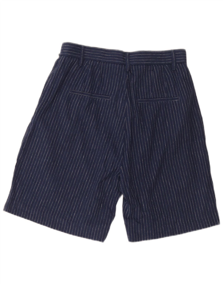 Pantaloncini chino con pegging da donna Carrera W29 lino gessato medio blu navy