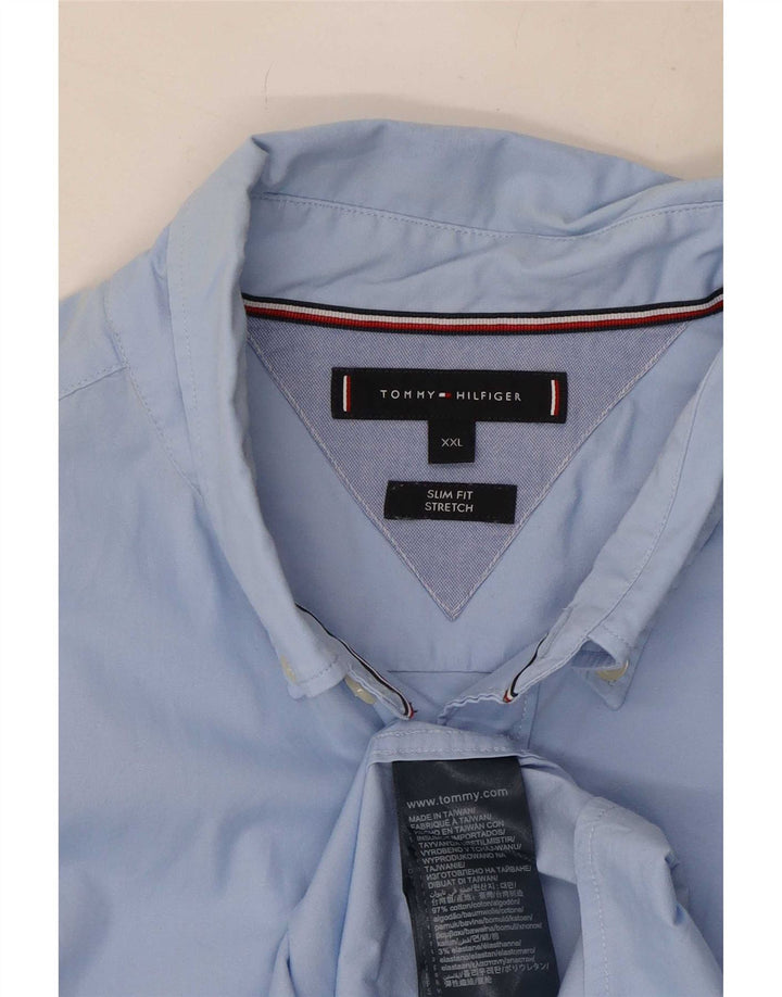 Camicia slim fit da uomo Tommy Hilfiger 2XL cotone blu