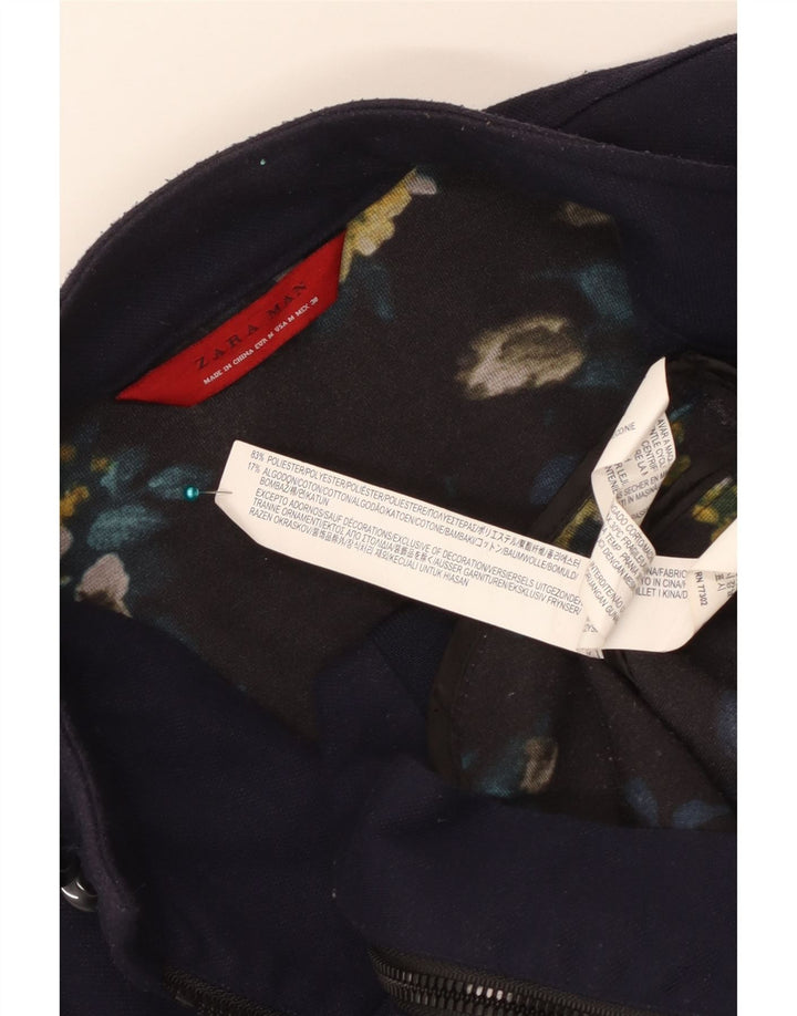 Giubbotto bomber da uomo ZARA UK 38 medio blu navy poliestere