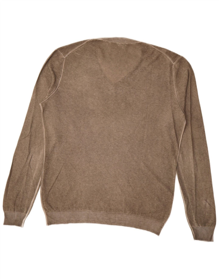 Maglione maglione con scollo a V da uomo Sisley grande marrone