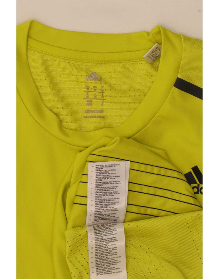 T-shirt Adidas Climacool da uomo Top in poliestere giallo medio