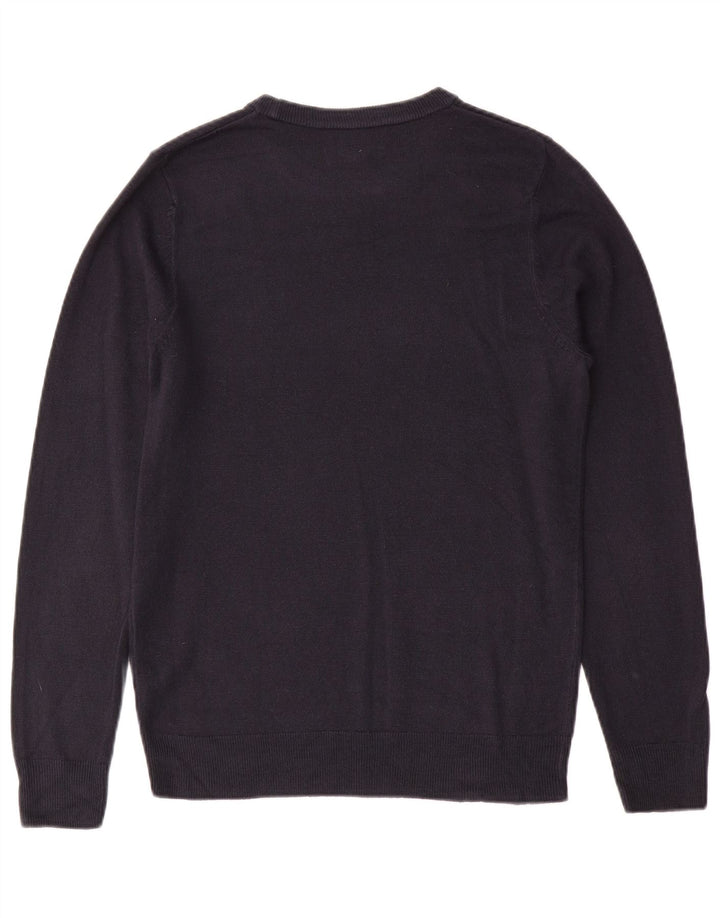 Maglione maglione girocollo da uomo Marks & Spencer piccolo blu navy in cashmere
