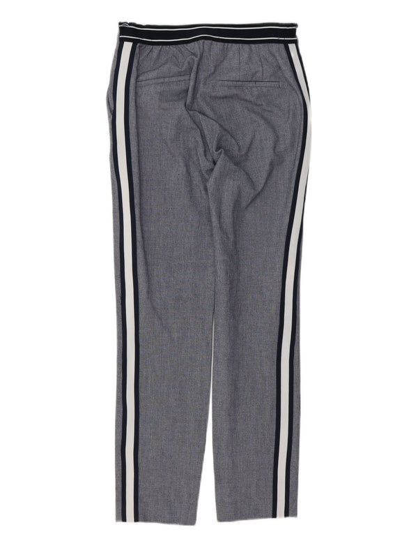 Pantaloni chino slim da donna Zara piccoli W26 L27 poliestere a righe grigie