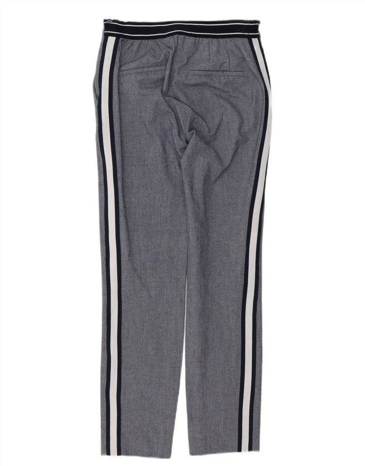 Pantaloni chino slim da donna Zara piccoli W26 L27 poliestere a righe grigie