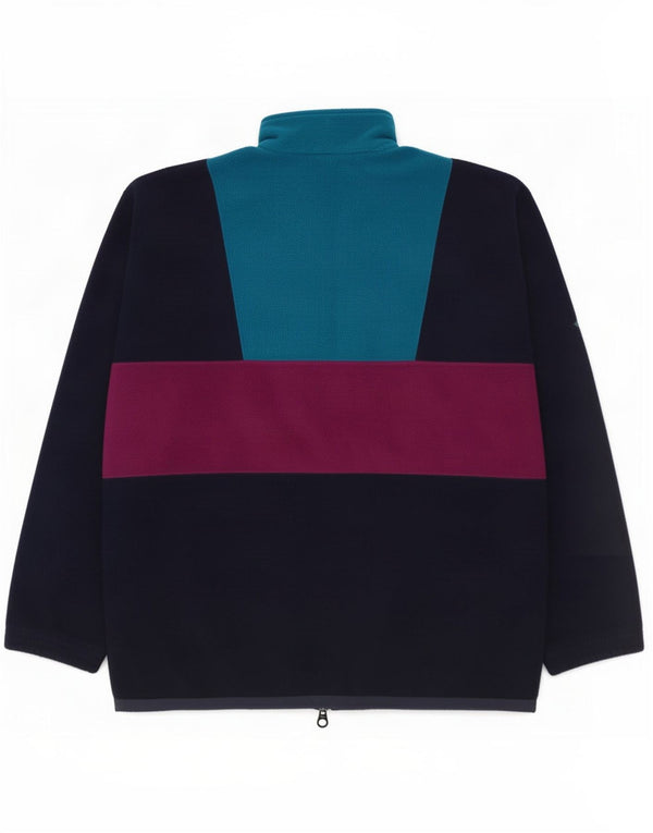 Brugi Maglione in pile da uomo con zip e collo XL Blu navy Colourblock