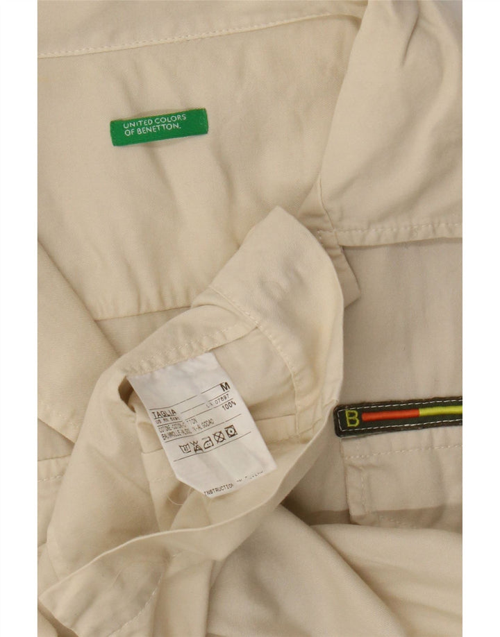 Camicia a maniche corte da donna Benetton UK 12 Cotone beige medio
