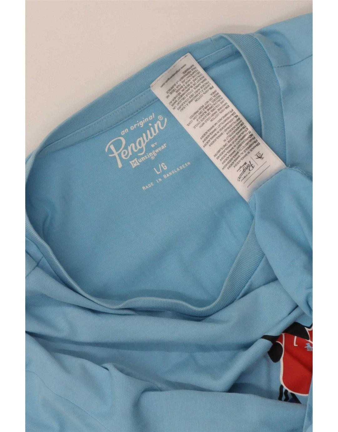 T-shirt grafica da uomo Penguin Top grande in cotone blu