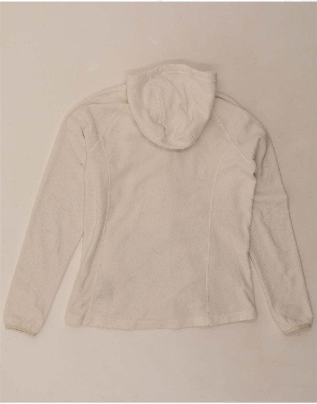 THE NORTH FACE Giacca in pile con cappuccio da donna UK 16 Large Poliestere bianco