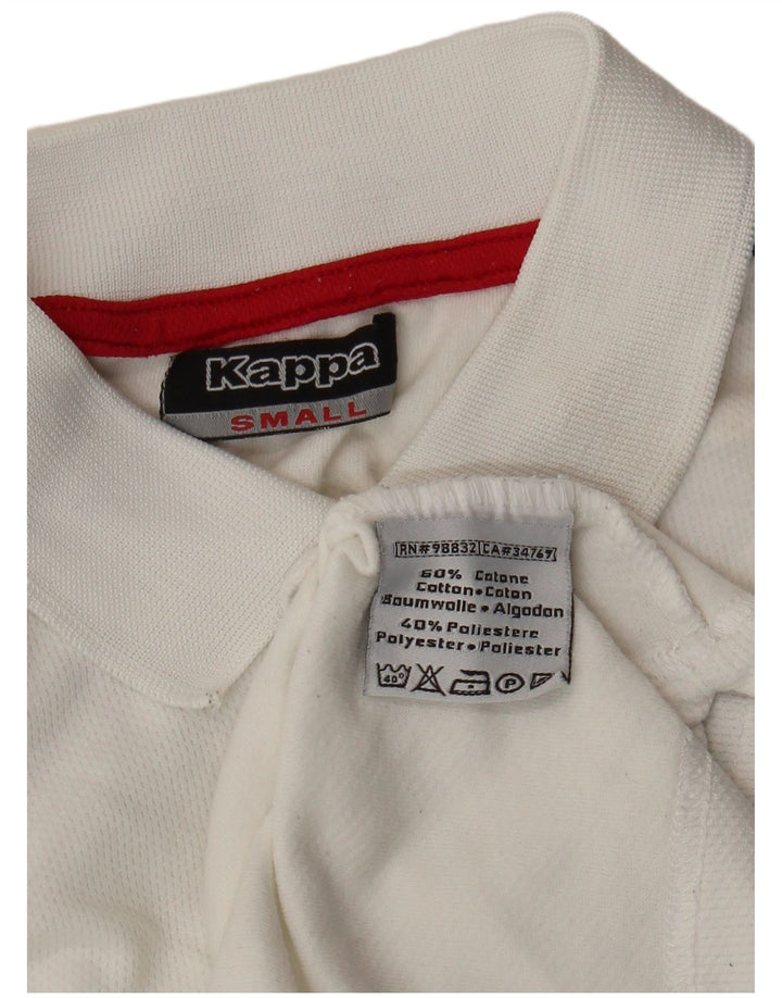 Polo Kappa da uomo piccola in cotone color block bianco
