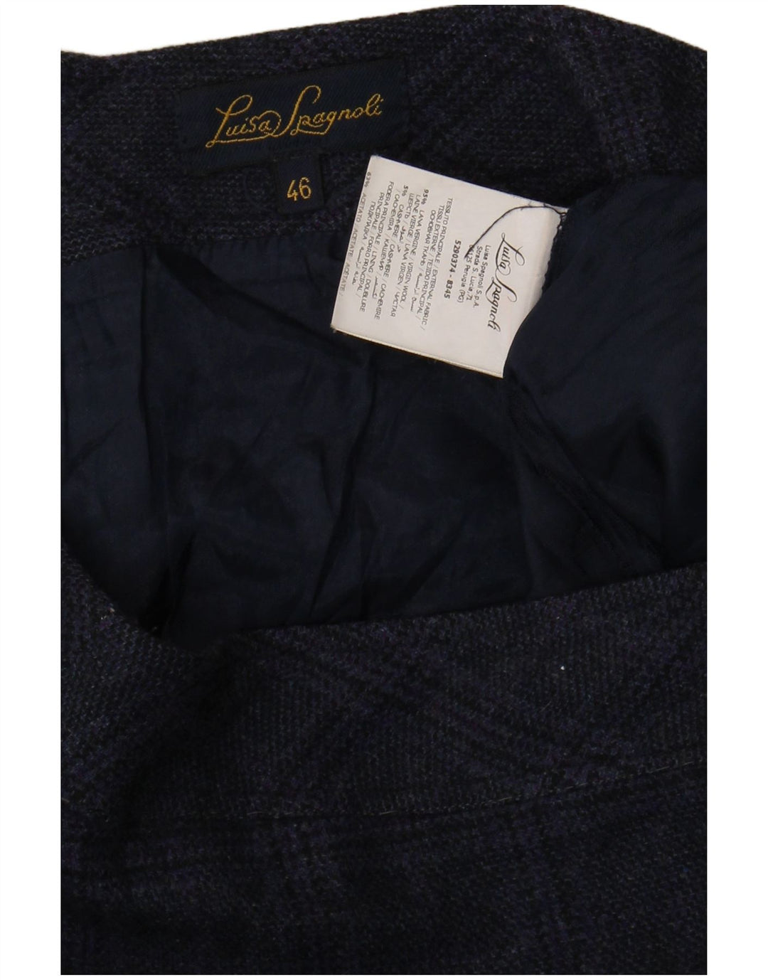 Gonna a tubino da donna Luisa Spagnoli IT 46 Large W36 Blu Navy a quadri