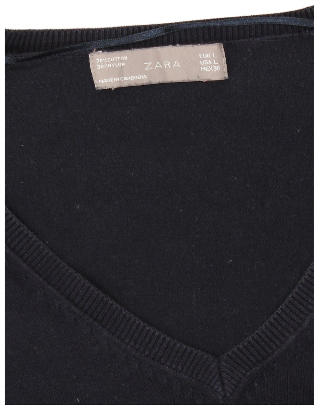 Maglione Zara da donna con scollo a V UK 16 grande blu navy