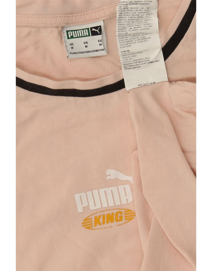 PUMA Mens T-Shirt Top Medium Pink Cotton