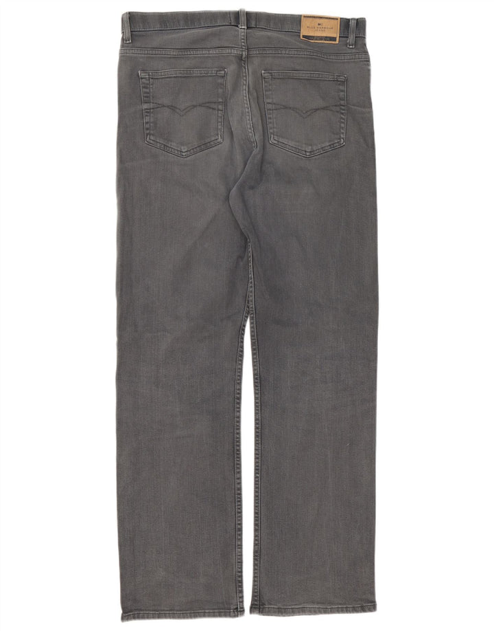 MARKS & SPENCER Jeans dritti da uomo blu Harbour W36 L33 cotone grigio