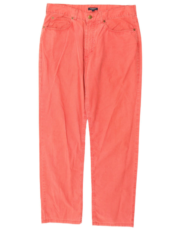 Pantaloni casual dritti da uomo Burberry IT 50 medio W32 L30 cotone rosso
