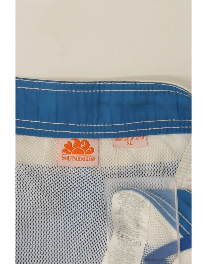 Pantaloncini da bagno grafici da uomo Sundek XL blu poliestere color block