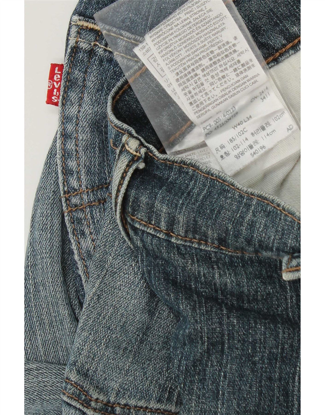 Jeans Levi's da uomo affusolati W40 L34 in cotone blu