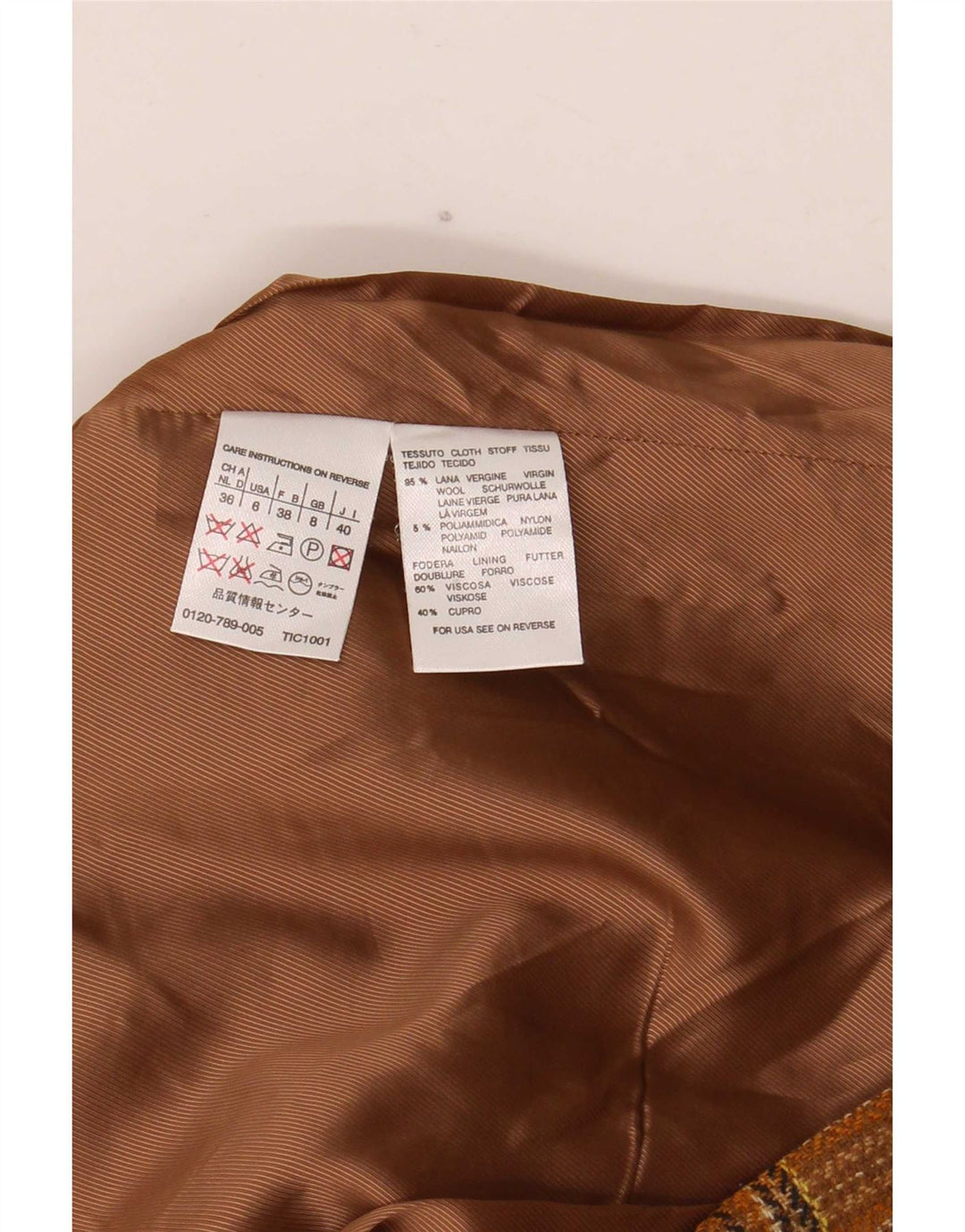 Giacca blazer a 2 bottoni Max Mara da donna Weekend UK 8 piccola lana a quadri marrone