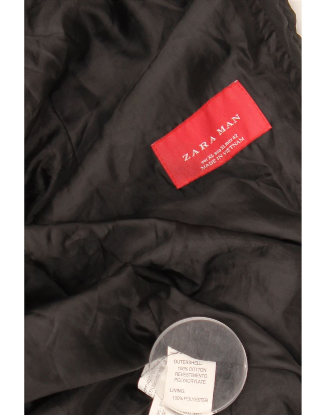 Giacca Militare Da Uomo ZARA UK 42 XL Cotone Nero