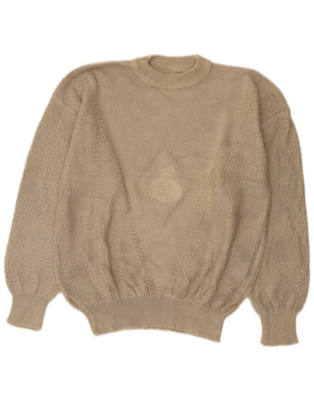 Maglione girocollo da uomo vintage IT 54 XL Beige