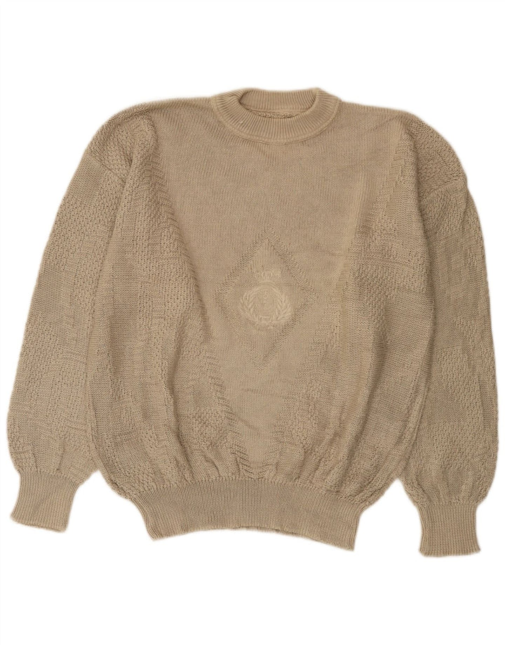 Maglione girocollo da uomo vintage IT 54 XL Beige