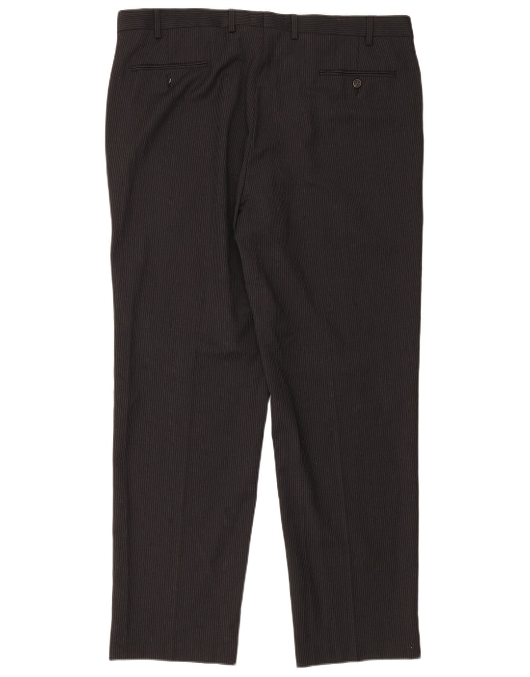 Pantaloni da abito dritti da uomo Chaps W40 L32 Lana gessata nera