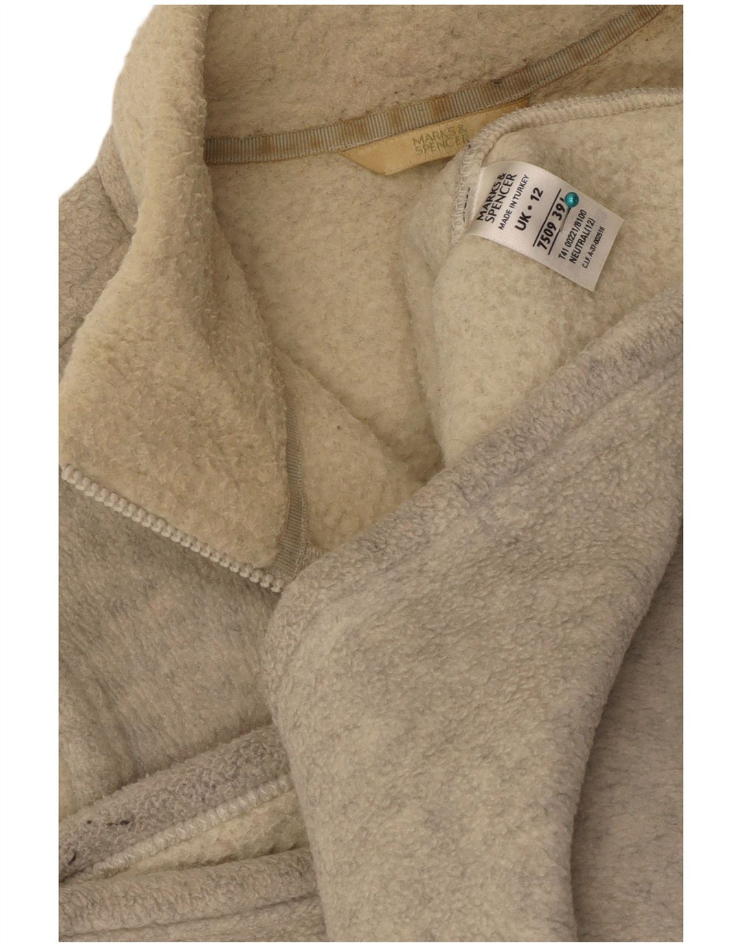 Giacca in pile da donna Marks & Spencer UK 12 Poliestere beige medio