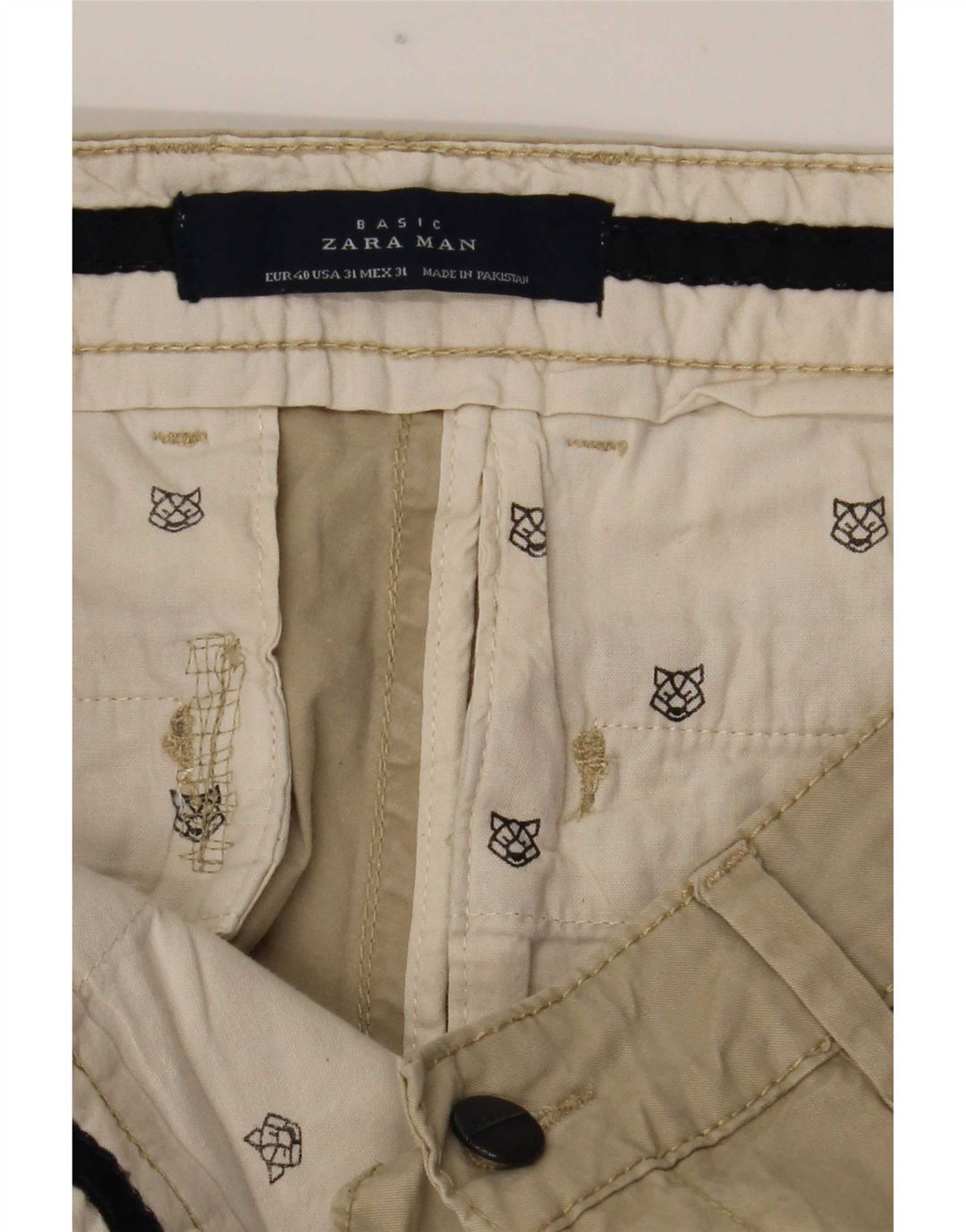 Pantaloni chino slim da uomo Zara EU 40 medi W34 L32 Beige
