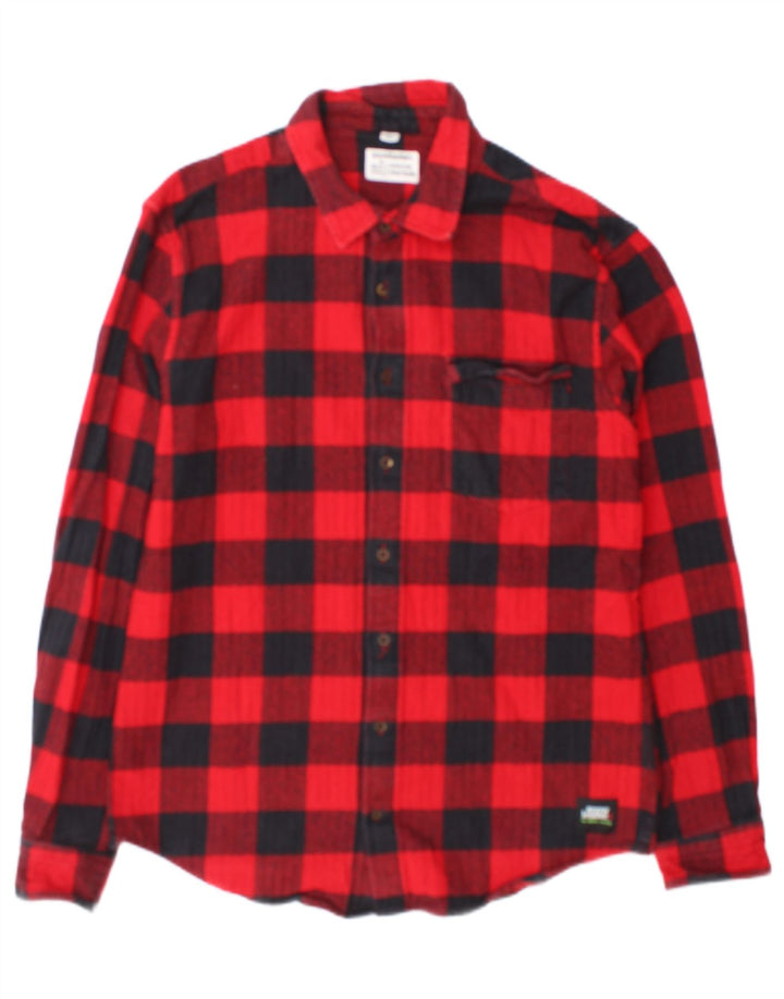 Camicia vintage da uomo in flanella XL in cotone a quadri rossi