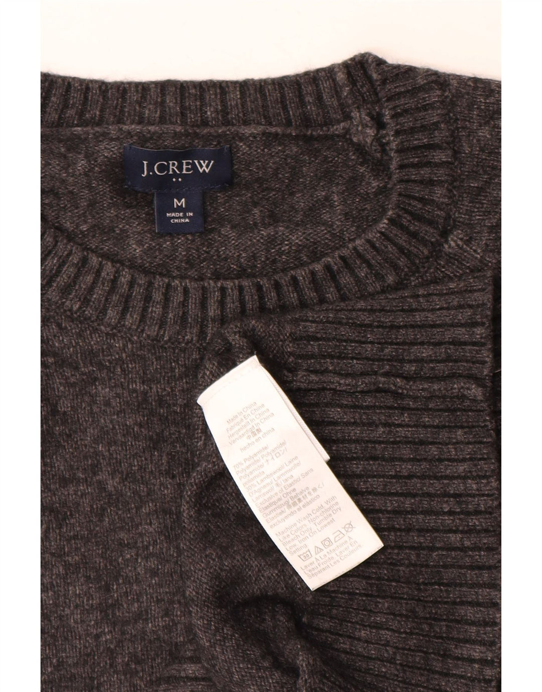 J. CREW Maglione girocollo da uomo in poliammide screziato grigio medio