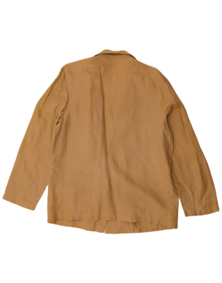Giacca blazer vintage da donna a 1 bottone UK 16 grande beige