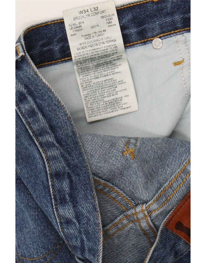 Jeans dritti da uomo Lee Brooklyn W34 L32 cotone blu
