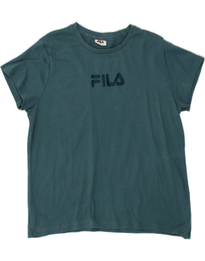 FILA Boys Graphic T-Shirt Top 15-16 Years Blue Cotton Vintage Fila and Second-Hand Fila from Messina Hembry 