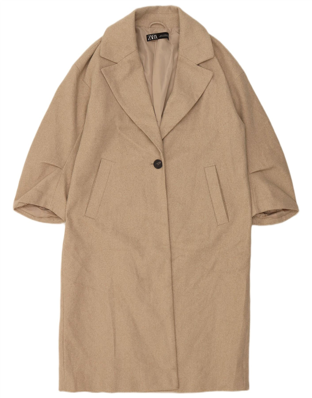 Cappotto Zara da donna UK 6 XS Beige poliestere