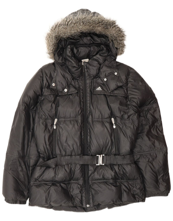 Giacca imbottita con cappuccio oversize da donna Adidas UK 18 XL poliestere nero