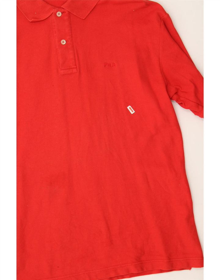 FILA Mens Polo Shirt IT 50 Medium Red Cotton Vintage Fila and Second-Hand Fila from Messina Hembry 
